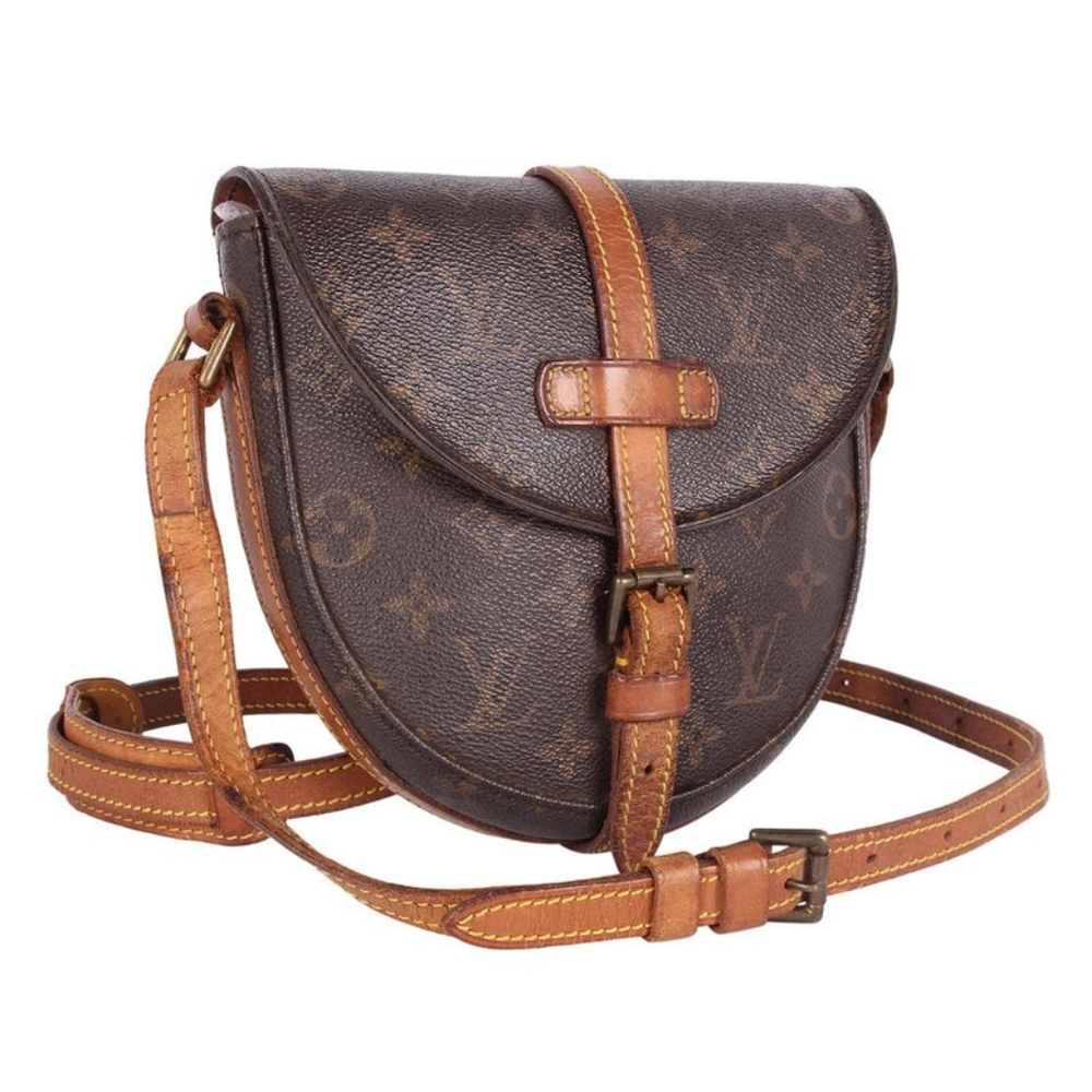 Louis Vuitton Brown Monogram Crossbody Bag with Tan Trim